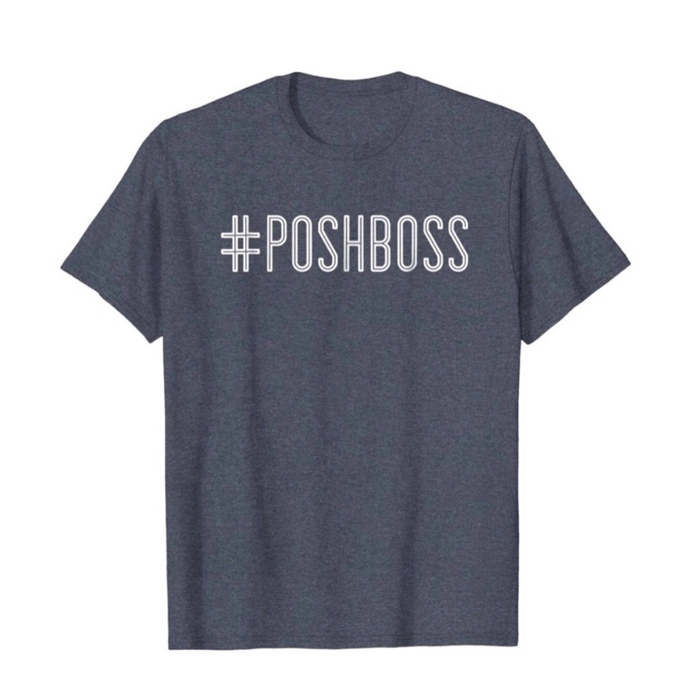 Posh Boss T-shirt Heather Blue Gray Posh Tee